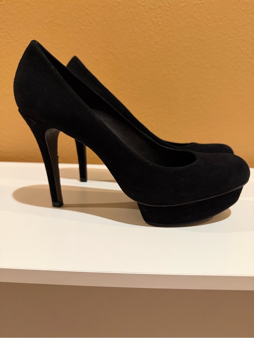 Tory Burch Black Suede Platform Pumps